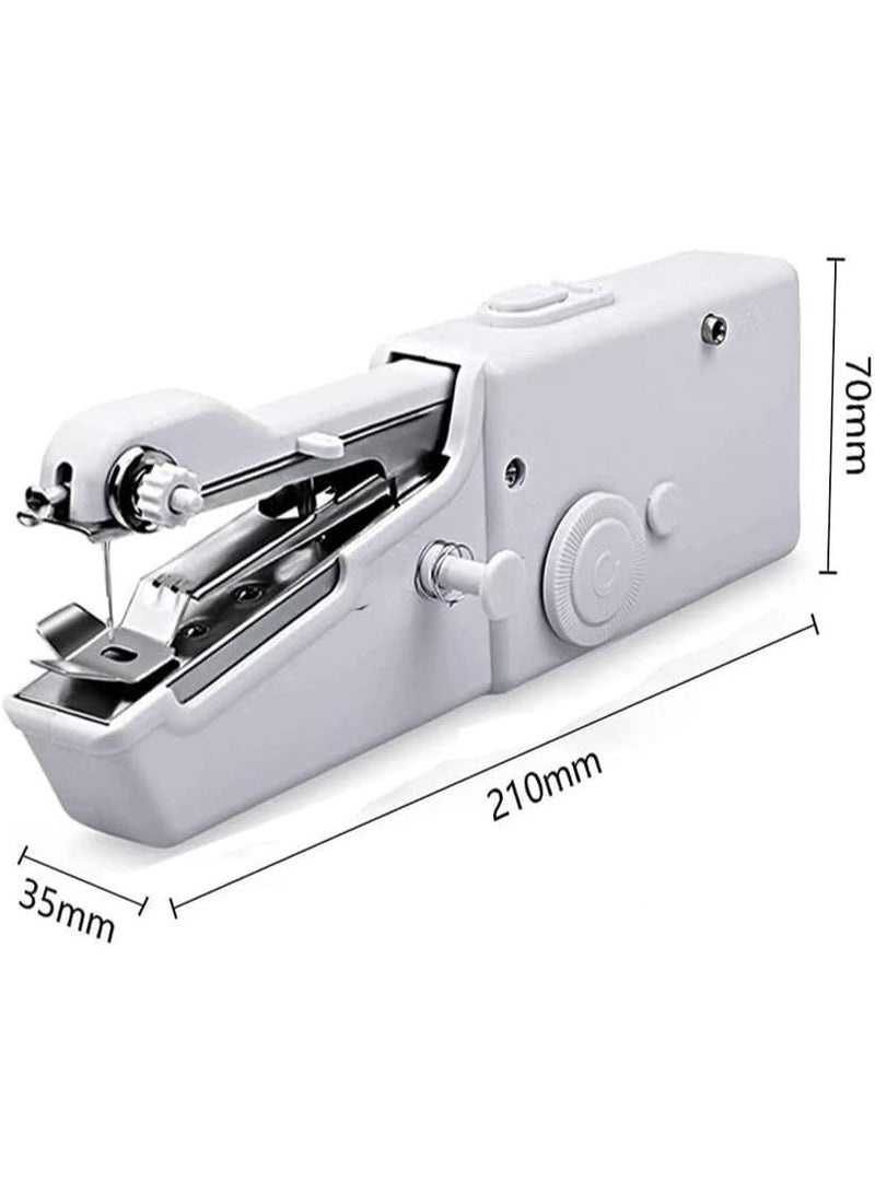 Portable Handheld Mini Electric Sewing Machine - Cordless Stitching Machine for Beginners & DIY - Compact Battery Operated Mending Tool for Clothes, Fabrics, Travel & Quick Home Repairs (White) - Image 4